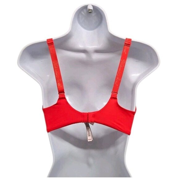 Victoria's Secret Womens 32D Red T Shirt Bra Lightly Lined Wireless Smooth - Picture 2 of 5